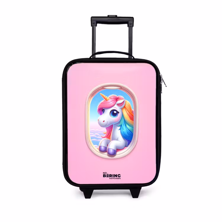 Children's suitcase - Colorful unicorn from an airplane window — 1