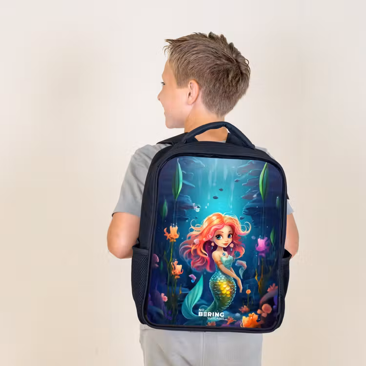 Kids backpack - Black - Coral Queen — 2