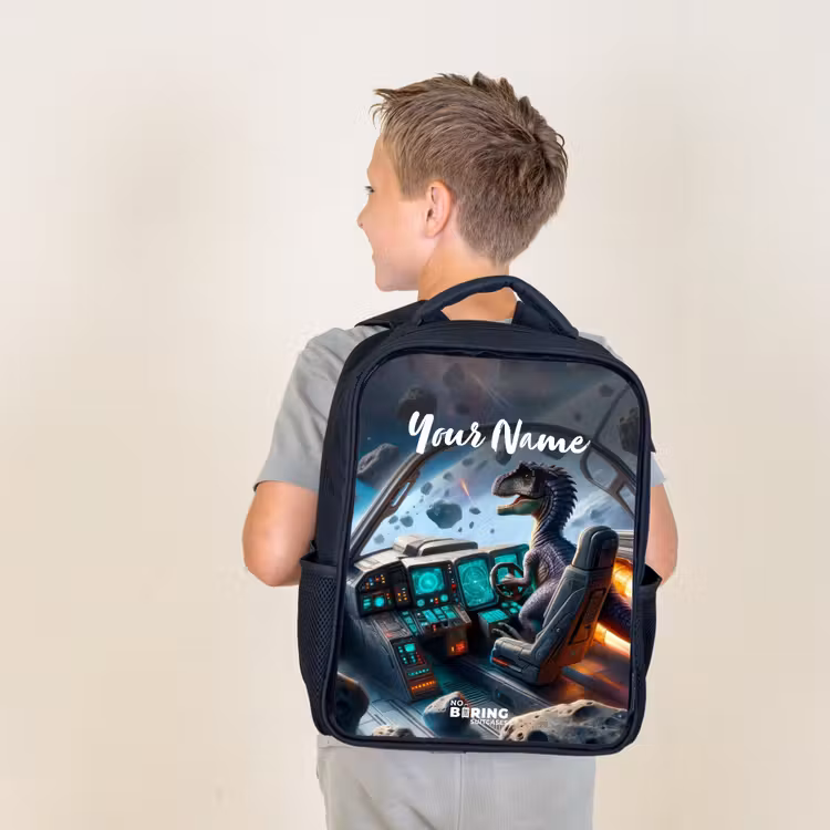 Kids backpack - Black - Astrodino — 2