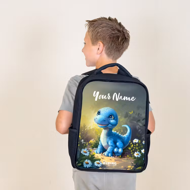 Kids backpack - Black - Branco Brontosaurus — 2
