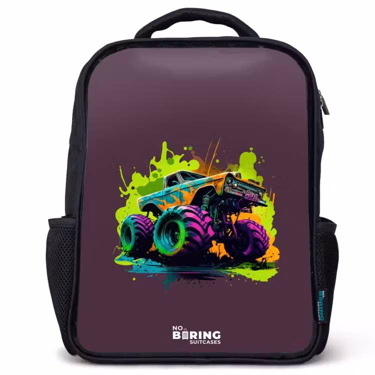 Kids backpack - Black - Neon Wheels — 1