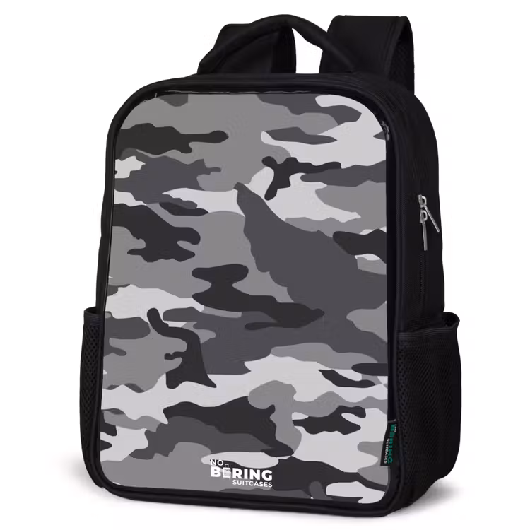 Kids backpack - Black - Camo Gray — 4