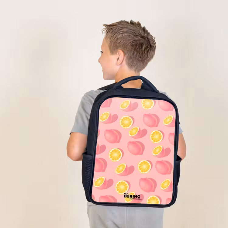 Kids backpack - Black - Pink limoncello — 2