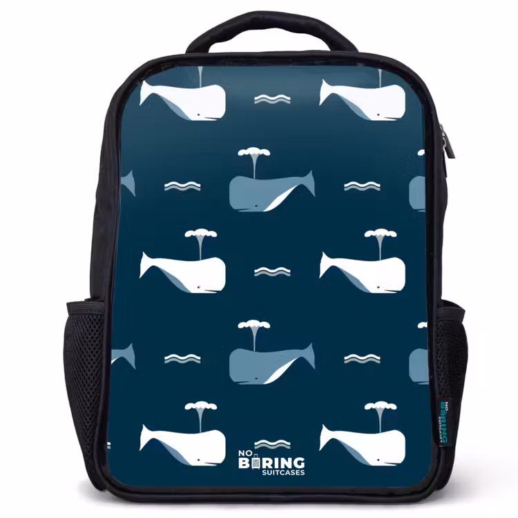 Kids backpack - Black - Whale World — 1