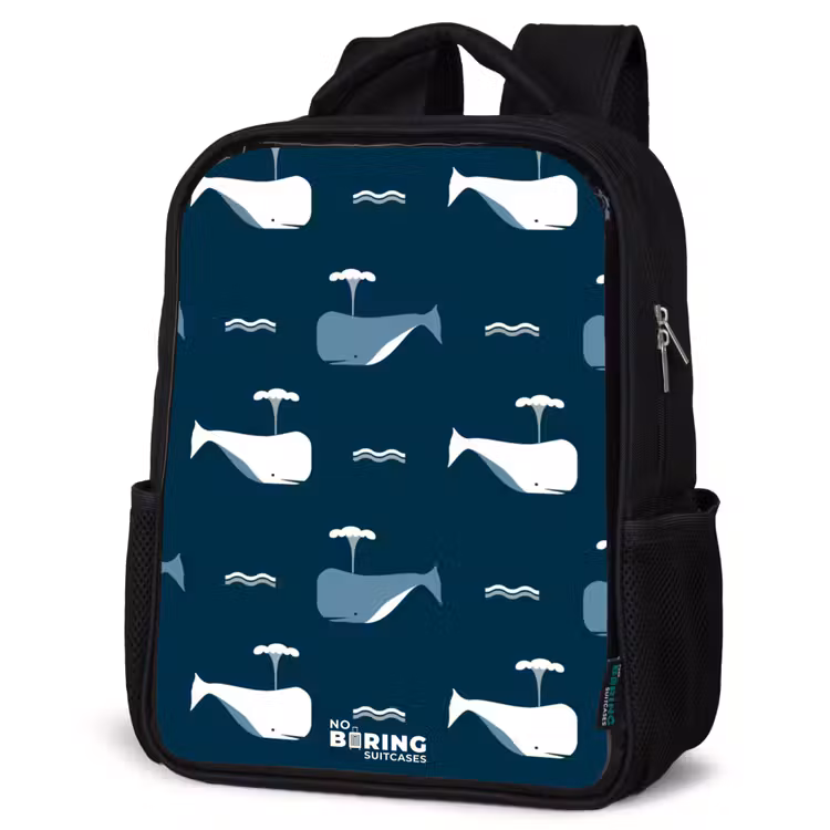 Kids backpack - Black - Whale World — 4