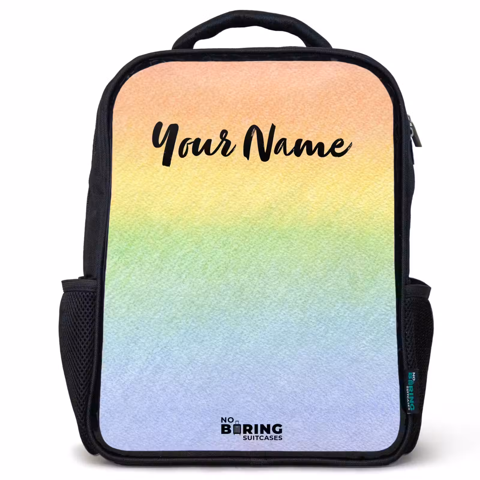 Kids backpack - Black - Pastel rainbow of chalk — 1