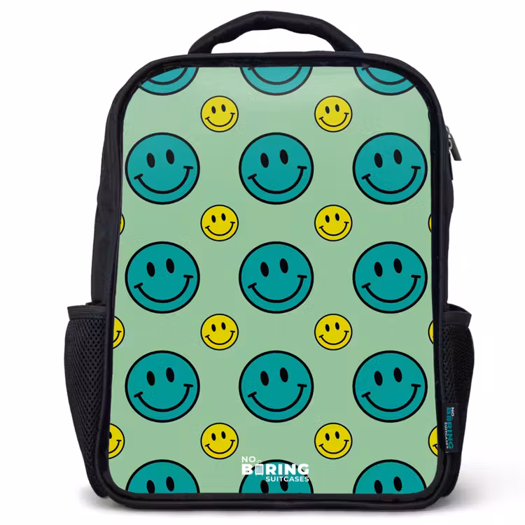 Kids backpack - Black - All smiles green — 1