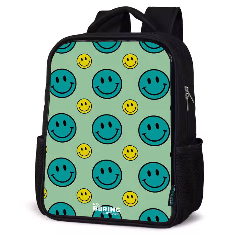 Kids backpack - Black - All smiles green — 4