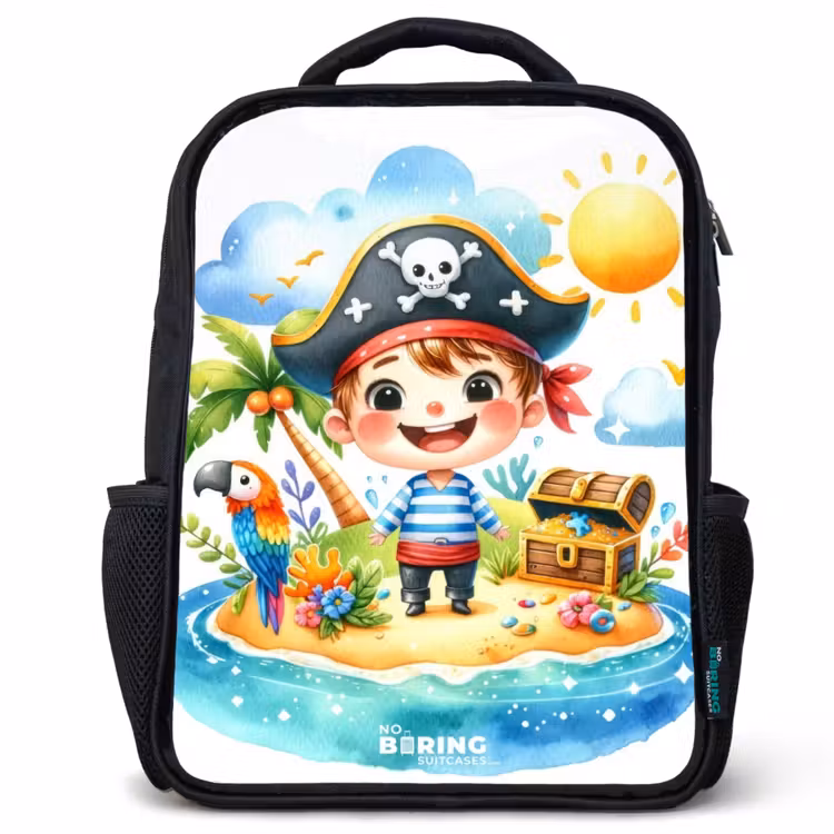 Kids backpack - Black - Pirate on an island — 1