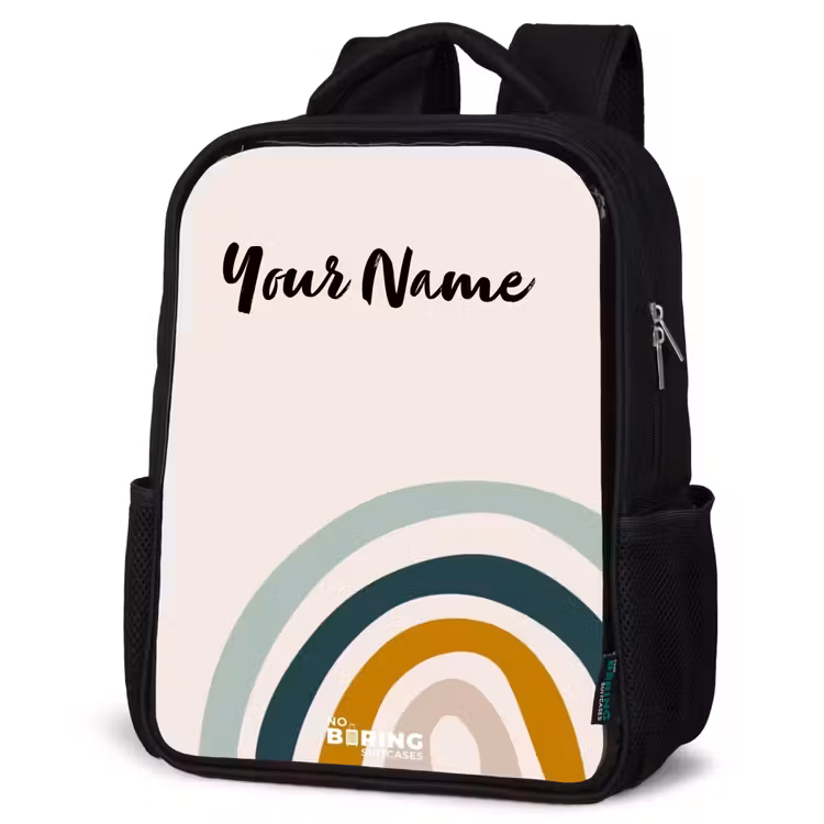 Kids backpack - Black - Raw rainbow aqua — 4