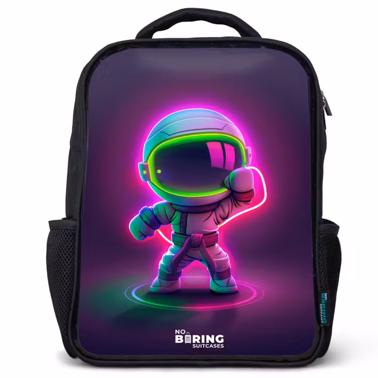 Kids backpack - Black - Space karate neon — 1
