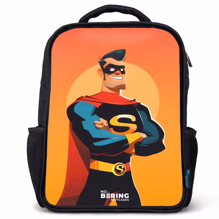 Kids backpack - Black - Sunny superhero — 1