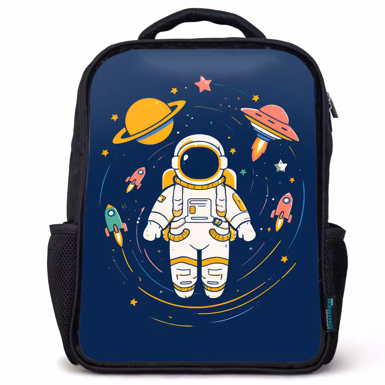 Kids backpack - Black - Astronaut - Planets - Rocket — 1
