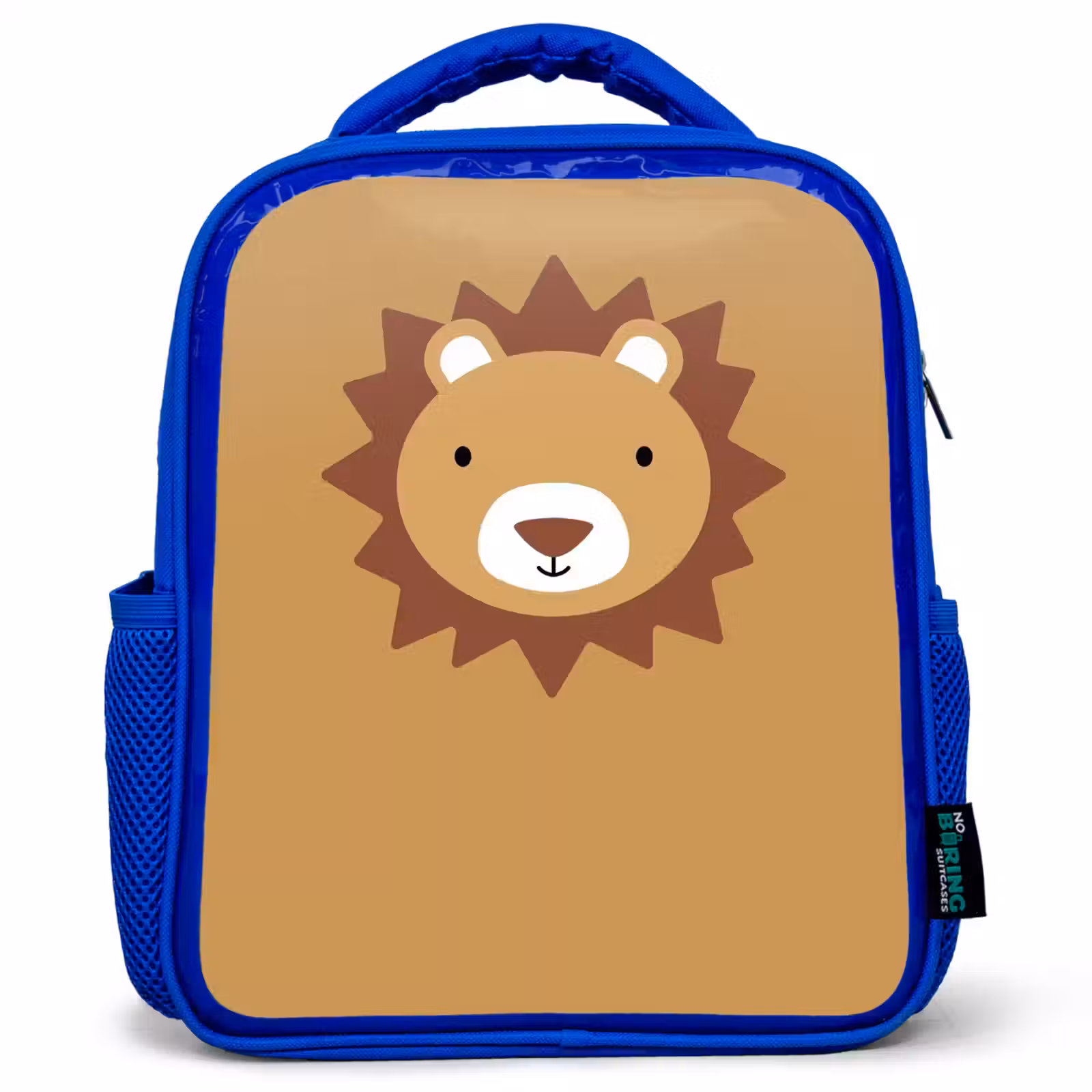 Kids backpack - Blue - Animal portrait - Lion - Brown — 1