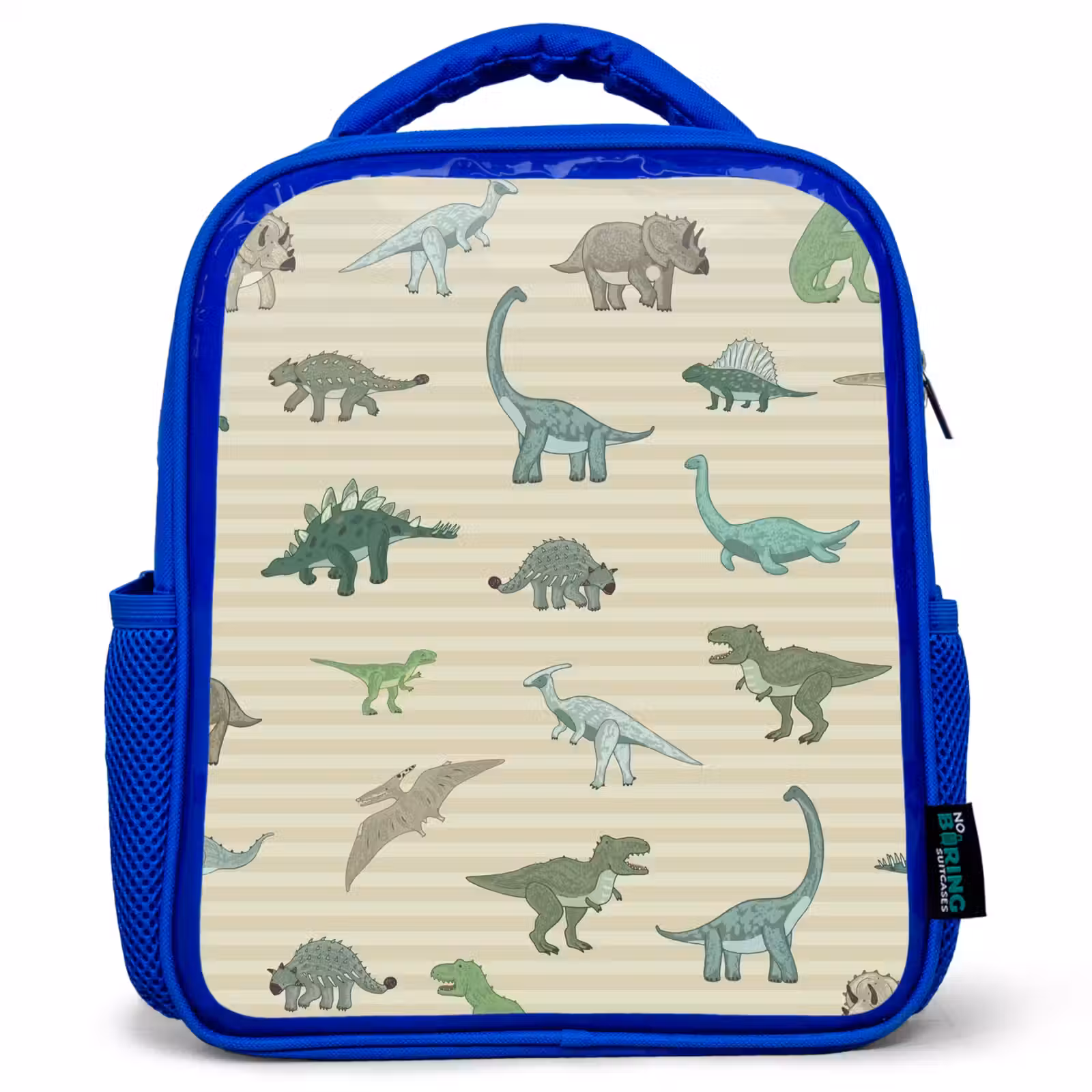 Kids backpack - Blue - Dino - Pattern - Stripes - Green — 1