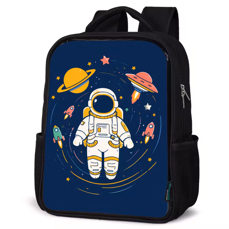 Kids backpack - Black - Astronaut - Planets - Rocket — 4