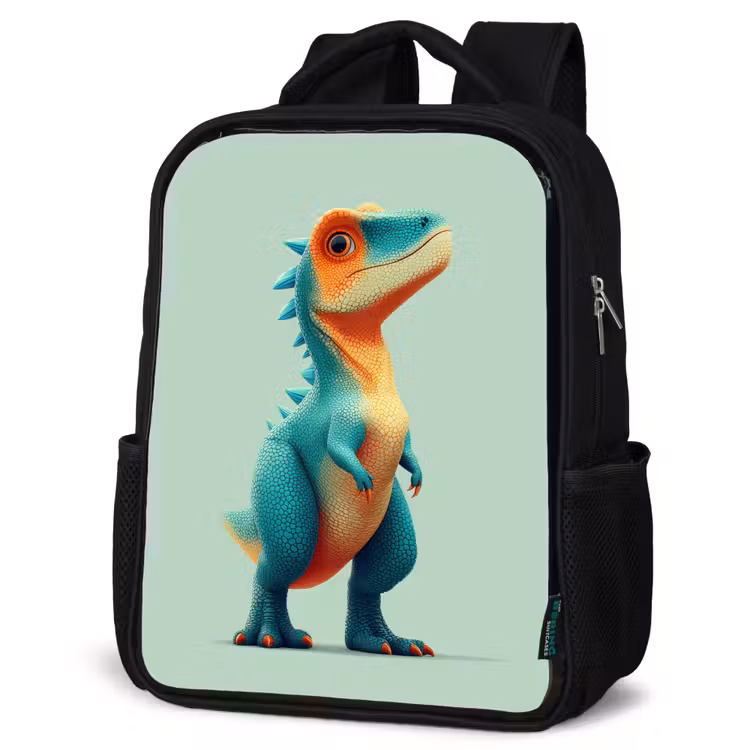 Kids backpack - Black - Cartoon - Dino - Orange - Skittles — 4