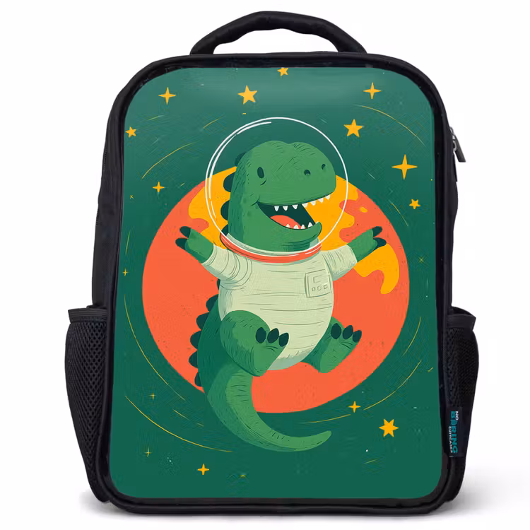 Kids backpack - Black - Dino - Green - Planet — 1