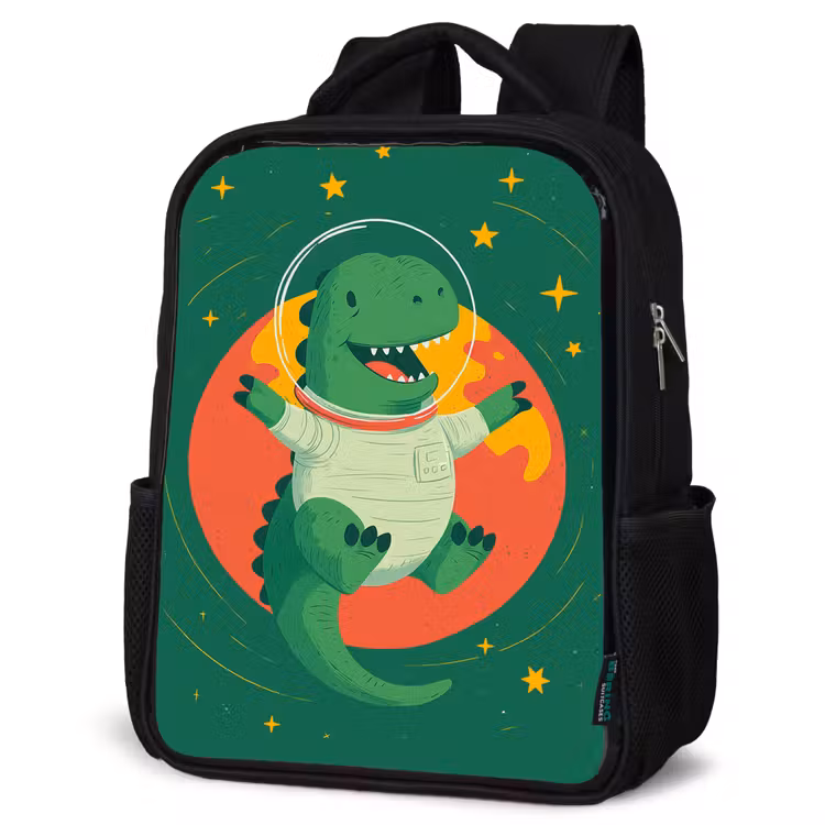 Kids backpack - Black - Dino - Green - Planet — 4