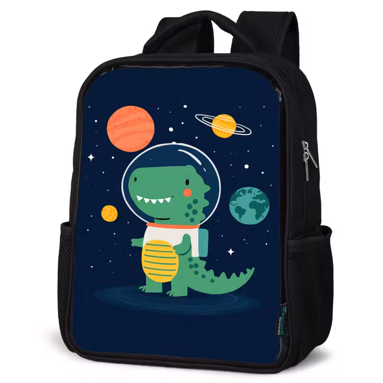 Kids backpack - Black - Dino - spacesuit - Planets — 4