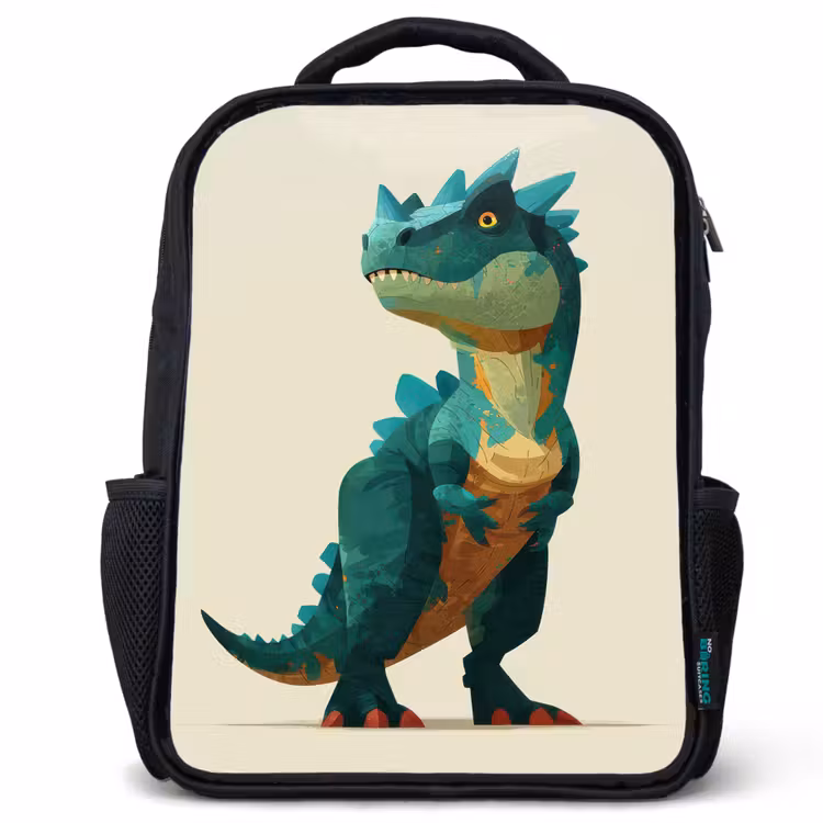 Kids backpack - Black - Spines - Dino - Blue - Muscular — 1
