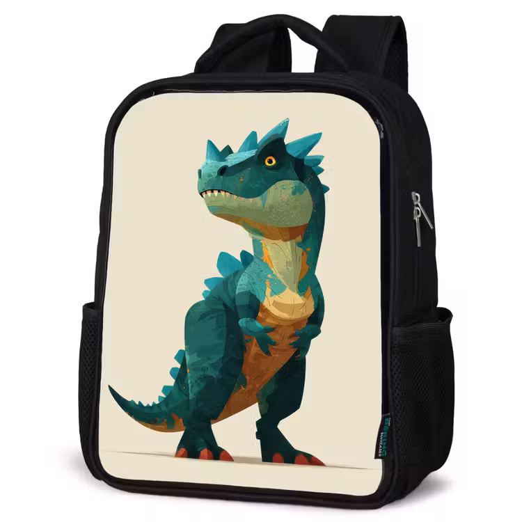 Kids backpack - Black - Spines - Dino - Blue - Muscular — 4