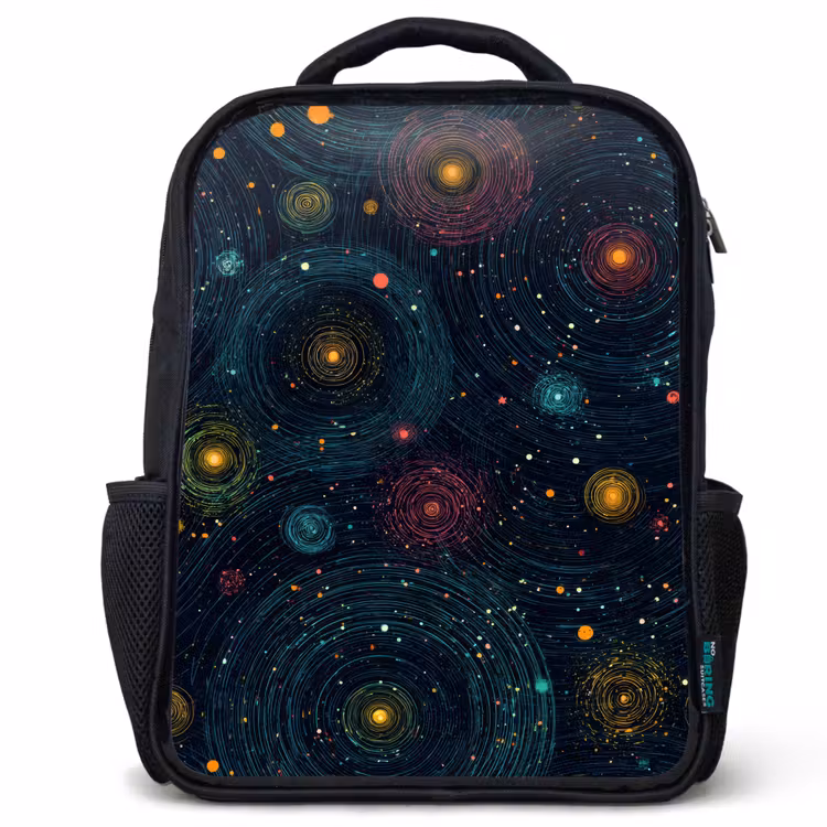 Kids backpack - Black - Stars - Colorful - Luminous cores — 1
