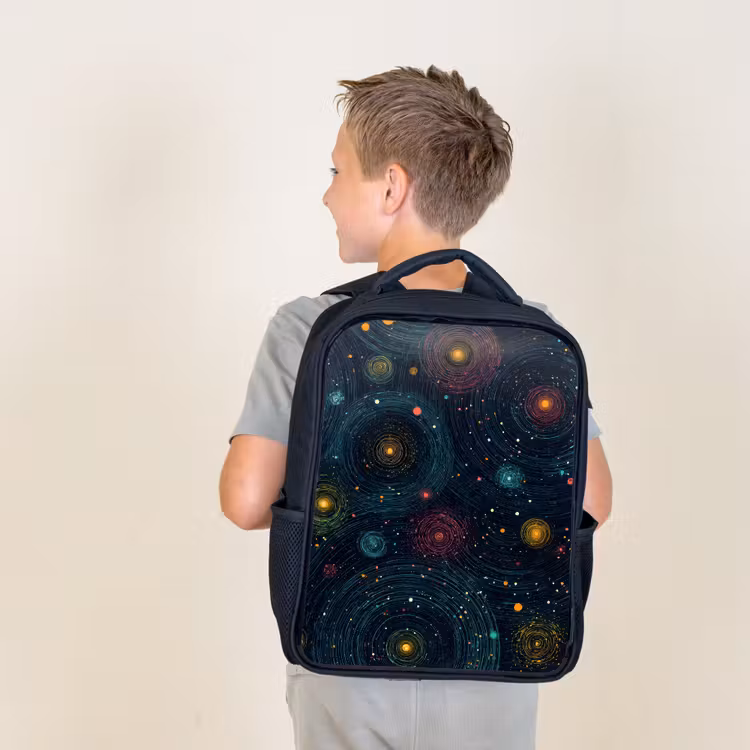 Kids backpack - Black - Stars - Colorful - Luminous cores — 2