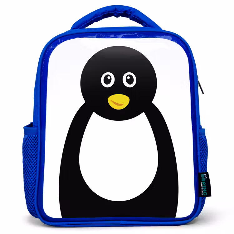 Kids backpack - Blue - Animal portrait - penguin - children — 1