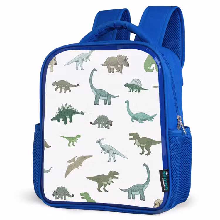 Kids backpack - Blue - Dino - Pattern - Green — 3