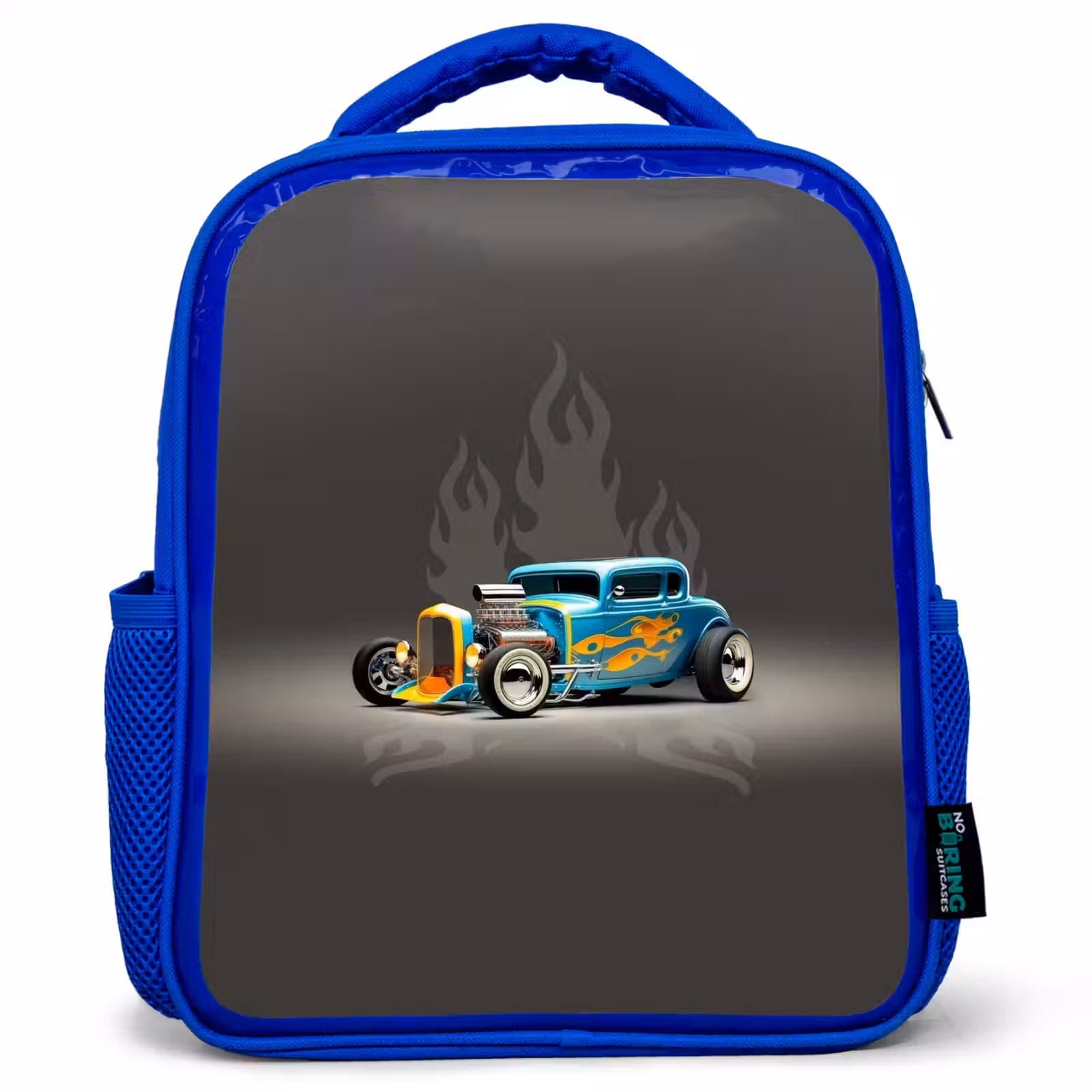 Kids backpack - Blue - Blue car with gray flames — 1
