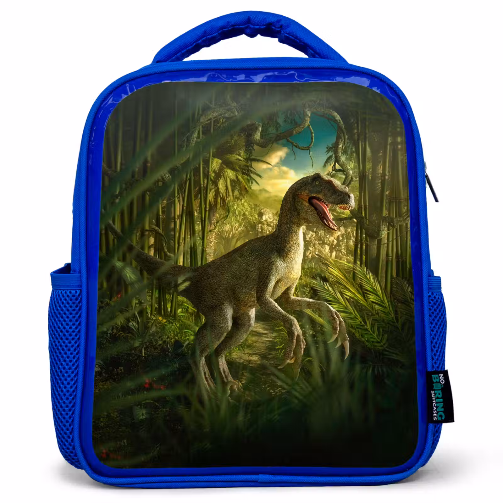 Kids backpack - Blue - Dinosaur - Plants - Green - Illustration - Kids - Boys — 1