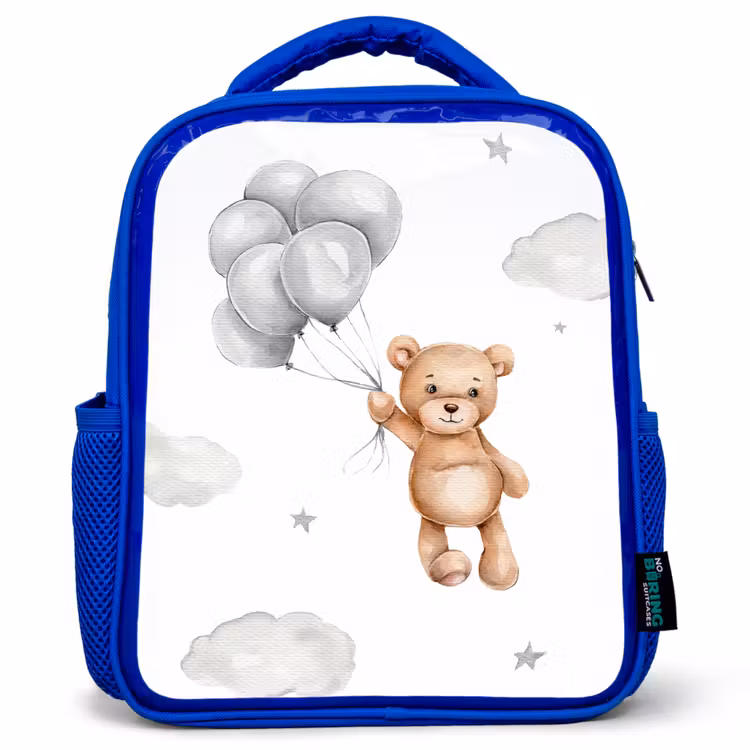 Kids backpack - Blue - Bear - Balloon - Stars - Children — 1