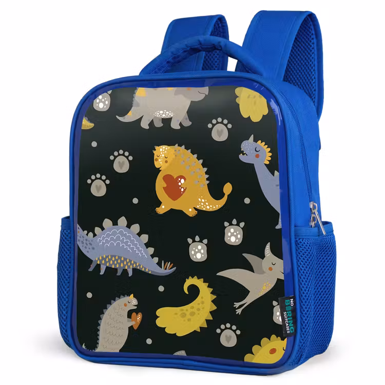 Kids backpack - Blue - Dino - Kids - Patterns - Boys - Girls - Dinosaur — 3