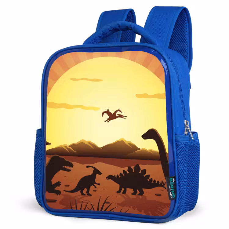 Kids backpack - Blue - Dino - Sun - Nature - Drawing - Kids - Boys — 3