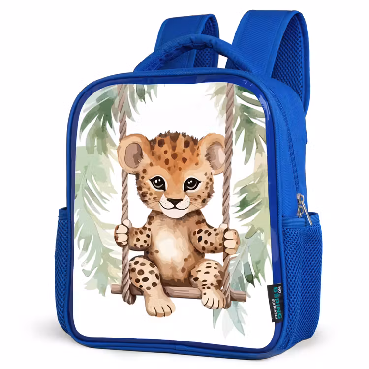 Kids backpack - Blue - Leopard - Animal - Children - Jungle — 3