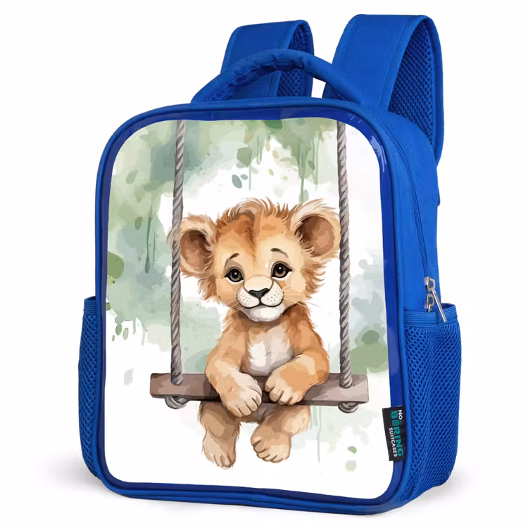 Kids backpack - Blue - Lion - Animal - Children - Jungle — 3
