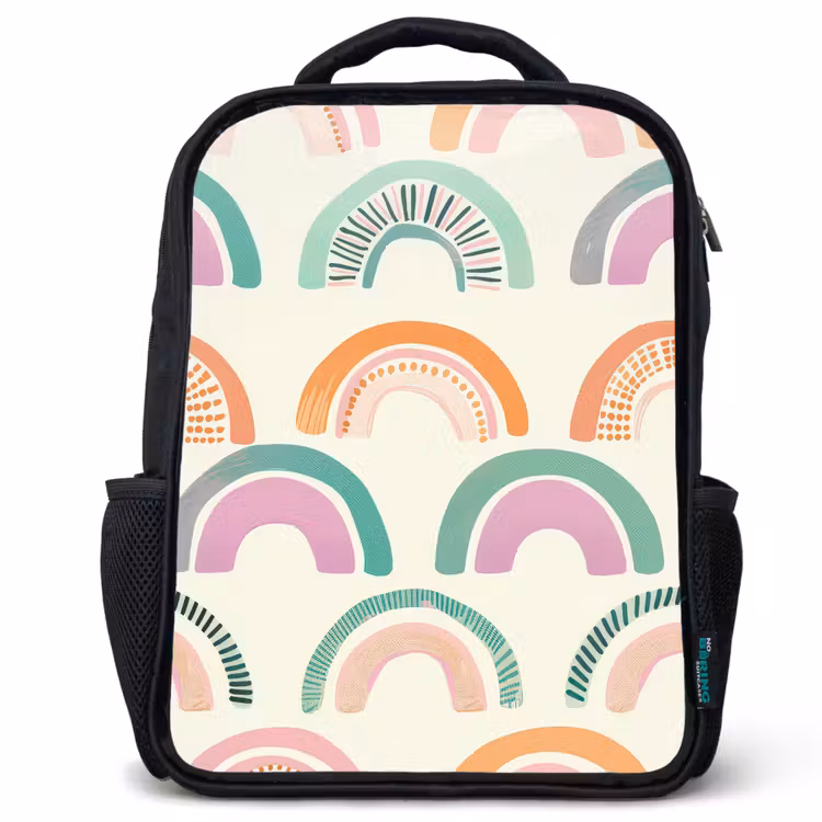 Kids backpack - Black - Rainbow - Pastel - Pattern — 1
