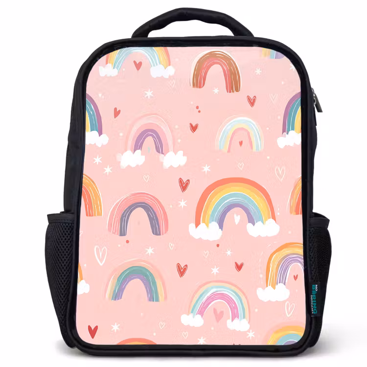 Kids backpack - Black - Rainbow - Pattern - Pastel — 1