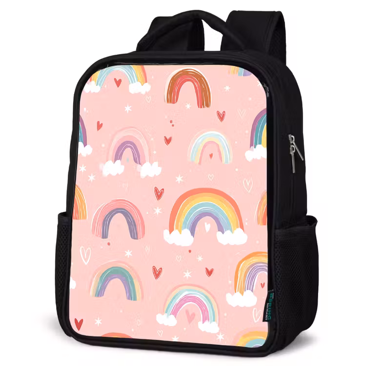 Kids backpack - Black - Rainbow - Pattern - Pastel — 4