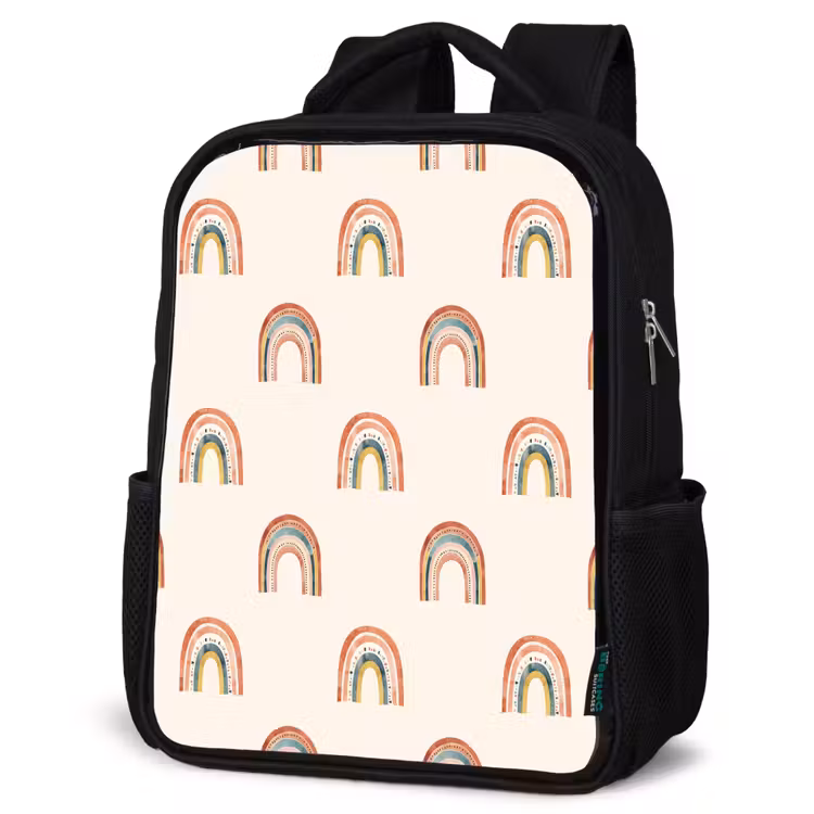 Kids backpack - Black - Boho - Rainbow - Pattern — 4