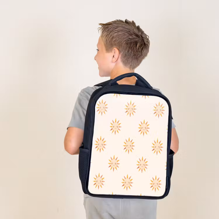 Kids backpack - Black - Cheerful - Sun - Blush - Boho — 2