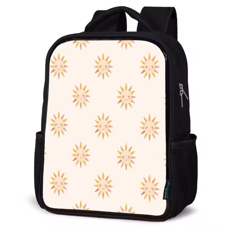 Kids backpack - Black - Cheerful - Sun - Blush - Boho — 4