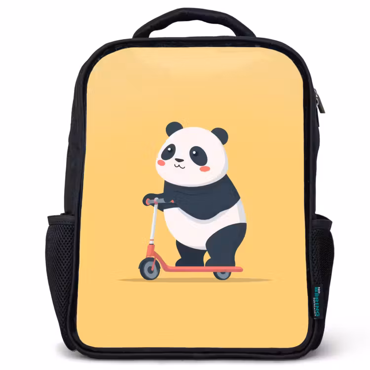 Kids backpack - Black - Panda - Step - Yellow — 1