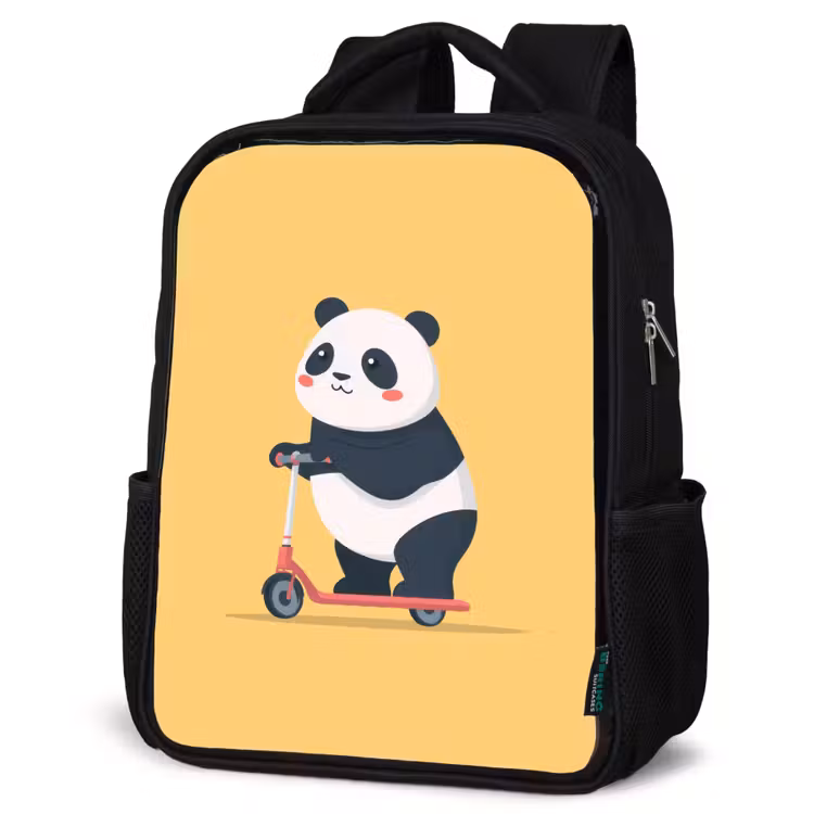 Kids backpack - Black - Panda - Step - Yellow — 4