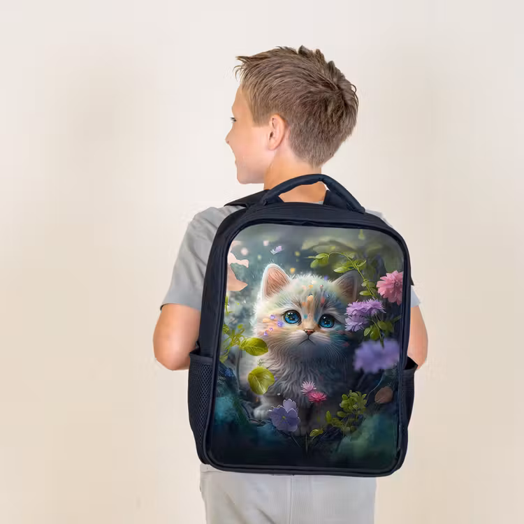 Kids backpack - Black - Pippa Puss — 2