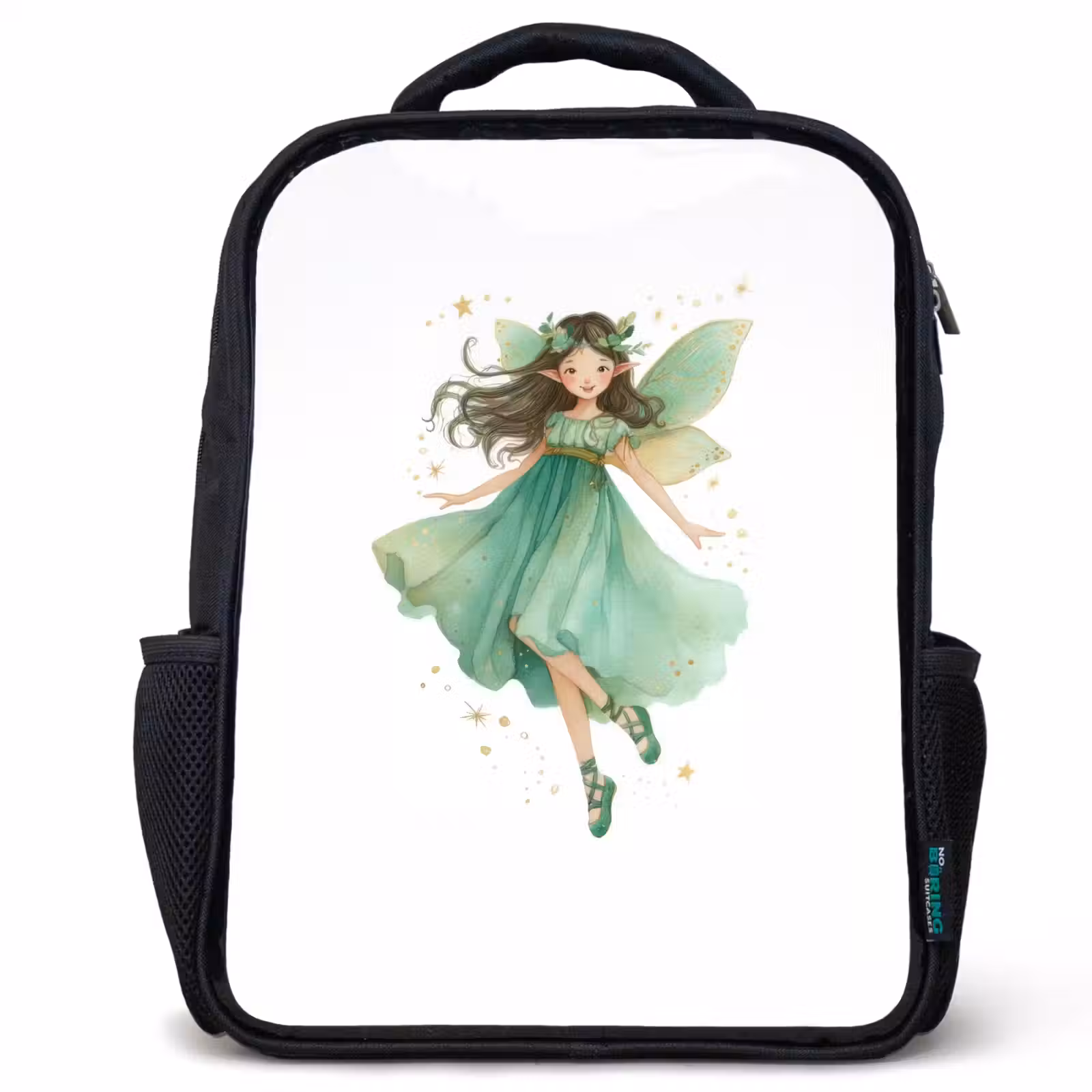 Kids backpack - Black - Forest fairy - Green - Fairy tale — 1