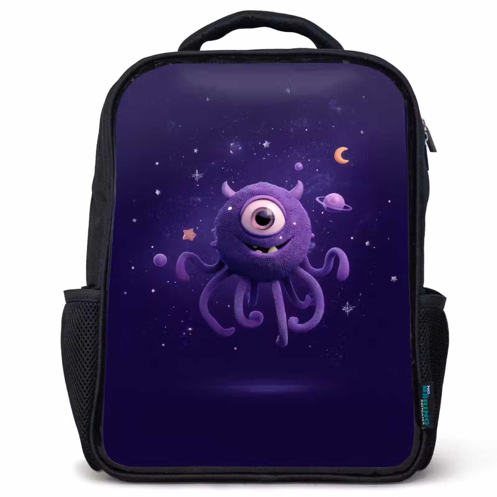 Kids backpack - Black - Monster - Purple - Space — 1