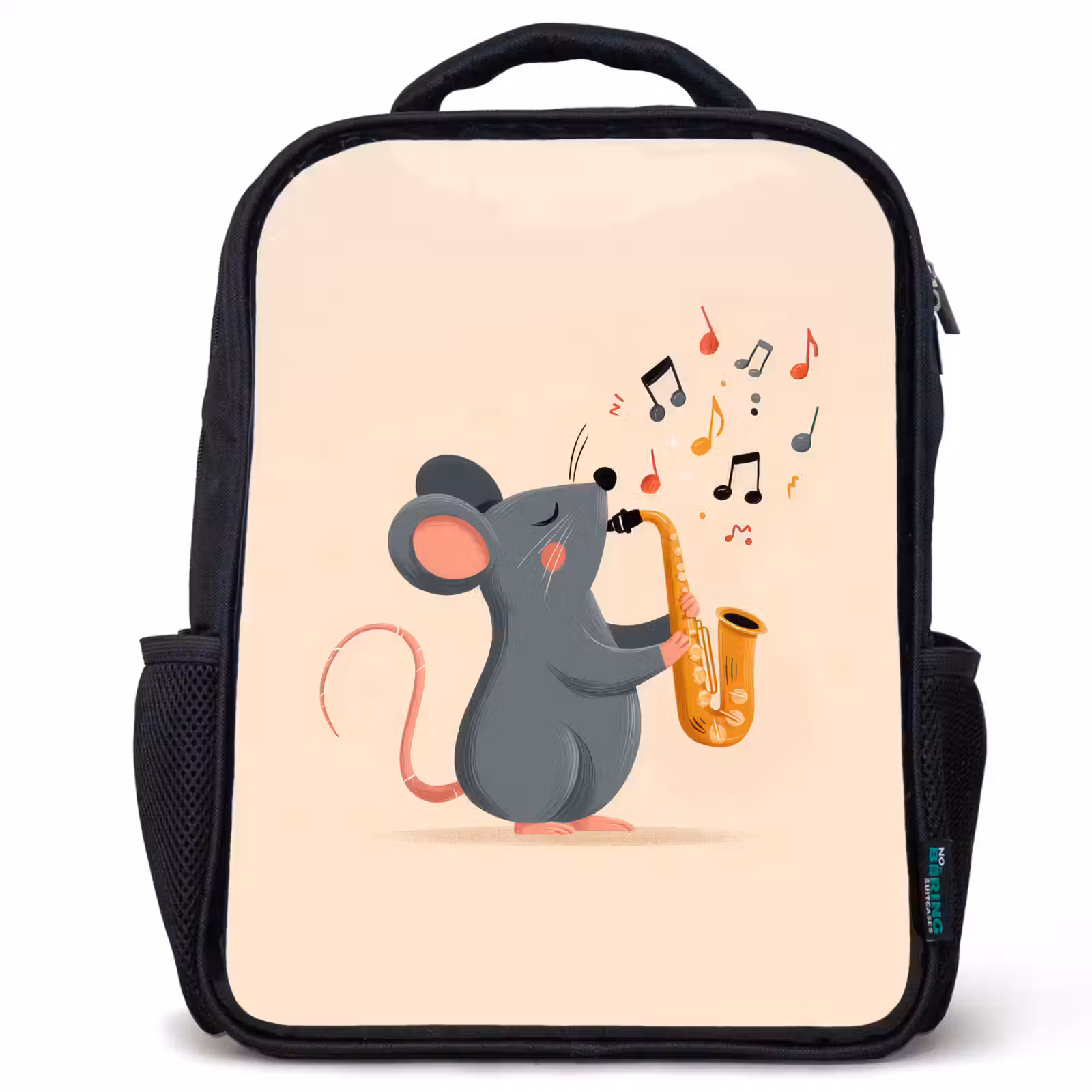 Kids backpack - Black - Mouse - Saxophone - Musical notes — 1