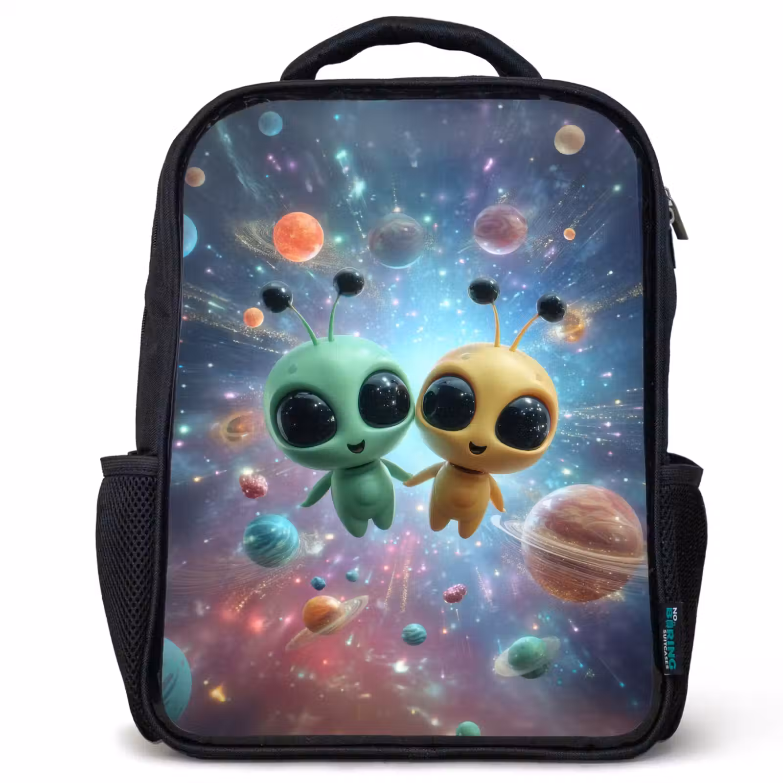 Kids backpack - Black - Aliens - Space - Planets — 1